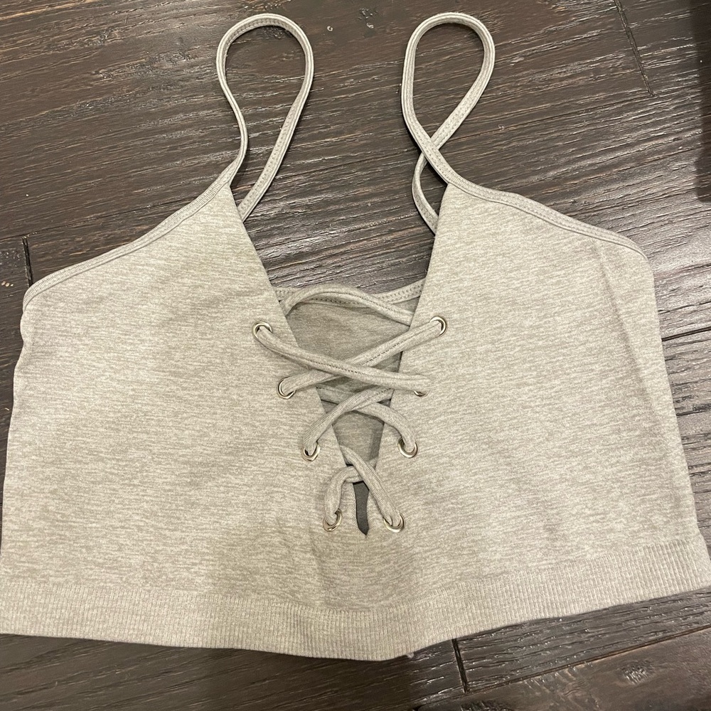 M Boutique - Grey crop top